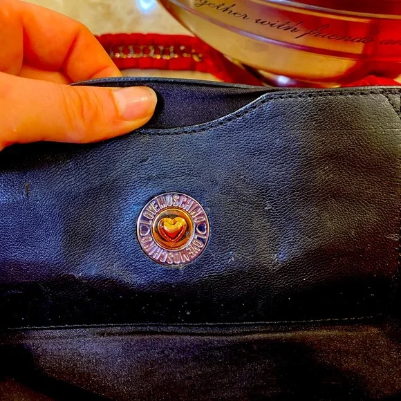 LOVE MOSCHINO RED SATIN RUFFLE HAND BAG - Picture 4 of 10